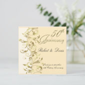 Invitation Or de l'invitation du 50e Mariage (Debout devant)