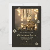 Invitation Or de luxe et Noir de Noël (Devant)