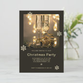 Invitation Or de luxe et Noir de Noël (Debout devant)