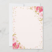 Invitation Or de rose d'amoureux d'invitation d'anniversaire (Dos)