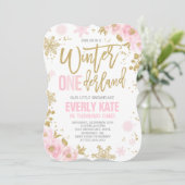 Invitation Or de rose d'invitation d'anniversaire (Debout devant)