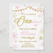 Invitation Or de rose d'invitation d'anniversaire (Devant)