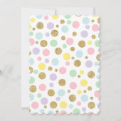 Invitation Or de rose d'invitation d'anniversaire de licorne (Dos)