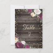 Invitation Or Diamants Bourgogne Fleurs Bois (Devant)