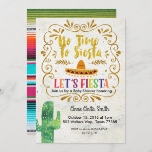Invitation Or d'invitation de baby shower de cactus