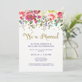 Invitation Or dor floral | Nous sommes mariés (Debout devant)