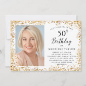 Invitation Or Élégant 50e Anniversaire (Devant)