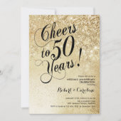 Invitation Or élégant 50e anniversaire (Devant)
