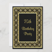 Invitation Or élégant, anniversaire de la gemme de diamant le (Devant)