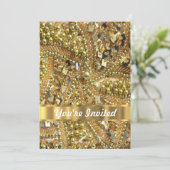 Invitation Or élégant bling (Debout devant)