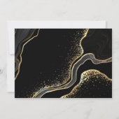 Invitation or élégant et fleurs noires anniversaire (Dos)