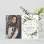 Invitation Or élégant et photo adulte d'anniversaire (Debout devant)