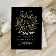 Or Élégant Floral 80 & Fabulous Anniversaire