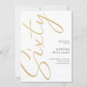 Invitation Or élégant moderne 60e anniversaire (Devant)