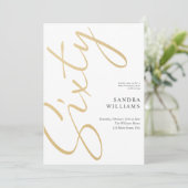 Invitation Or élégant moderne 60e anniversaire (Debout devant)