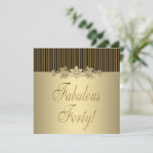 Invitation Or Élégant pour les 40 ans d'une Femme (Debout devant)