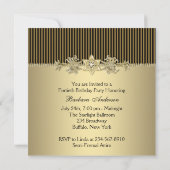 Invitation Or Élégant pour les 40 ans d'une Femme (Dos)