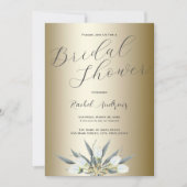 Invitation Or élégant, Tulipes blanches, Fête des mariées (Devant)