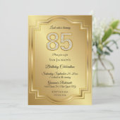 Invitation Or et anniversaire d'anniversaire de diamants 85th (Debout devant)
