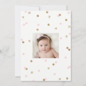 Invitation Or et anniversaire d'Onederland d'hiver rose (Dos)