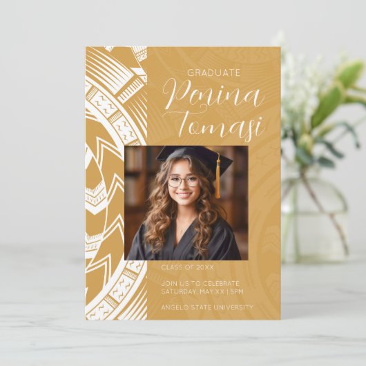 Invitation Or et blanc (Debout devant)