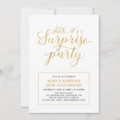 Invitation Or et blanc | 50e anniversaire du Mariage surprise (Devant)