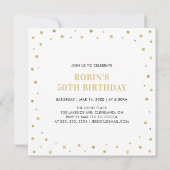 Invitation Or et Blanc | 50e anniversaire surprise (Dos)