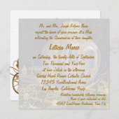 Invitation Or et blanc de princesse de conte de fées de (Devant / Derrière)