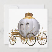 Invitation Or et blanc de princesse de conte de fées de (Dos)