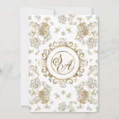 Invitation Or et Blanc Éditable de Mariage (Dos)