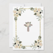 Invitation Or et blanc Floral Twin Boy Girl Bautizo (Dos)