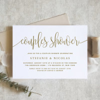 Or et blanc Jolie Calligraphie Couples Douche