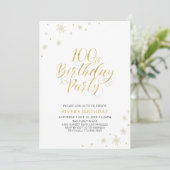 Invitation Or et blanc | Modern Chic 100th Birthday Party (Debout devant)