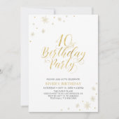 Invitation Or et blanc | Modern Chic 40th Birthday Party (Devant)