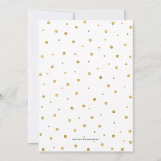 Invitation Or et blanc | Parti d'engagement Confetti moderne  (Dos)
