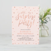 Invitation Or et blanc rose | Surprise Fête d'anniversaire de (Debout devant)