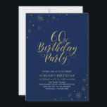 Invitation Or et bleu marine | Modern Chic 60th Birthday Part<br><div class="desc">Fêtons votre journée spéciale avec cette invitation élégante à la fête du 60e anniversaire or & bleu. Ce design présente une typographie or chic et des éléments or avec un arrière - plan bleu marine. Vous pouvez customiser le texte et la couleur arrière - plan. Plus d'articles correspondants disponibles dans...</div>