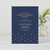 Invitation Or et bleu marine | Parti d'engagement moderne chi (Debout devant)