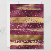 Invitation Or et bordeaux coups mariage douche nuptiale (Dos)