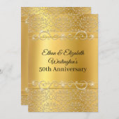 Invitation Or et diamant noir 50e anniversaire (Devant / Derrière)