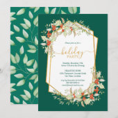 Invitation Or et Holly | Fête Géométrique (Devant / Derrière)