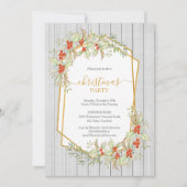 Invitation Or et Holly | Géométrique Pays Vacances Rustiques (Devant)