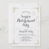 Invitation Or et marbre | Élégant Parti de retraite surprise (Devant)