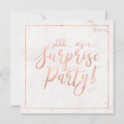 Invitation Or et marbre rose | Parti de retraite surprise (Devant)