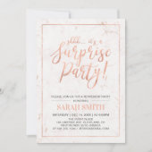 Invitation Or et marbre rose | Parti de retraite surprise (Devant)