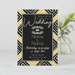 Invitation Or et Mariage noir tribal africain