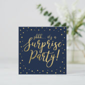 Invitation Or et marine | 50e fête d'anniversaire surprise (Debout devant)