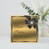 Invitation or et noir diamant brun (Debout devant)