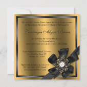 Invitation or et noir diamant brun (Dos)