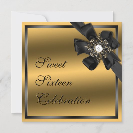Invitation or et noir diamant brun (Devant)
